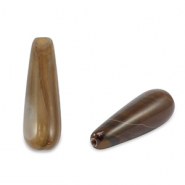 Natural stone beads Agate drop Brown