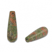 Natural stone beads Unakite drop Pink-Green