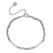 Stainless steel bracelets Silver-White