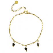 Stainless steel bracelets star Gold-Black