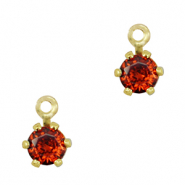 Crystal glass charms Red-Gold