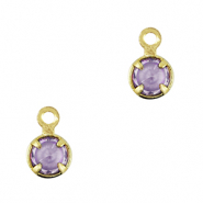 Crystal glass charms Purple-Gold