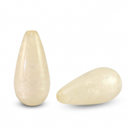 Polaris Elements drop shaped beads Polmo Prosecco White