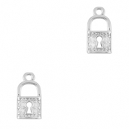 Brass TQ metal charms lock Silver