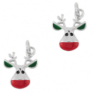 Brass TQ metal charms reindeer Silver