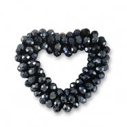 Top Faceted charms heart midnight blue