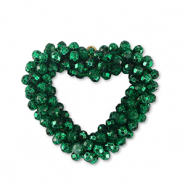 Top Faceted charms heart fairway green