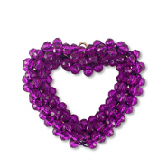 Top Faceted charms heart tillandsia purple