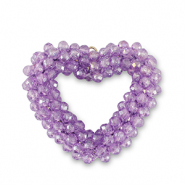 Top Faceted charms heart purple