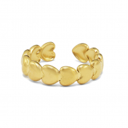Stainless steel rings heart Gold