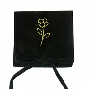 Jewellery Bag flower Black-Gold