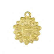 Stainless steel charms sunflower Gold