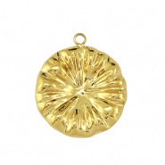 Stainless steel charms flower Gold
