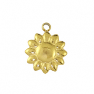Stainless steel charms flower Gold