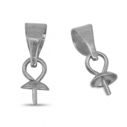Stainless steel findings end cap for beads Silver