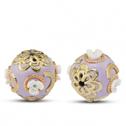 Bohemian beads Lilac-gold