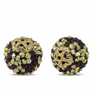 Bohemian beads Dark purple-gold