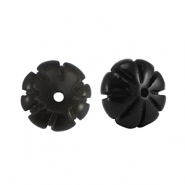 Natural stone beads agate flower Black