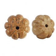 Natural stone beads Quartzite flower Brown