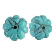 Natural stone beads Calcite flower Turquois