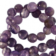 Natural stone beads Quartz 6mm faceted polished Gentle Violet Purple