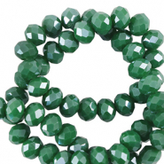 Top faceted beads 3x2mm disc Shamrock Green-Pearl Shine Coating