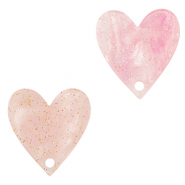 Resin pendants heart Light Pink
