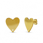 Stainless steel earrings heart Gold