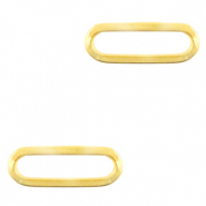 Stainless steel charms/connector oval Gold