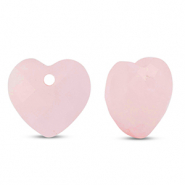 Natural stone charms Glass heart Pink