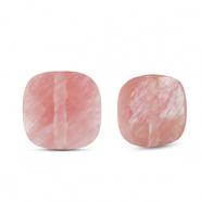 Natural stone beads Glass square Pink
