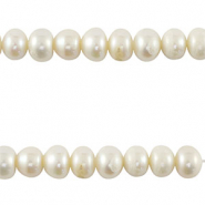 BQ Freshwater pearls flat round Natural White