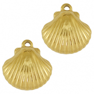 Stainless steel charms shell Gold