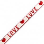 Ribbon text "love" White-Red