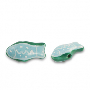 Ceramic beads fish Blue-Green