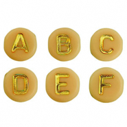 Acrylic letter beads mix Ochre Yellow-Gold