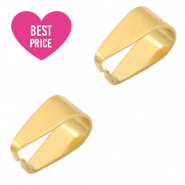 Stainless Steel findings oval pinch bail Gold