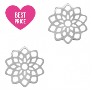 Stainless steel charms/connector flower Silver