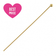 Stainless steel findings headpins 50mm Gold