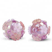 Acrylic beads flower Purple-pink