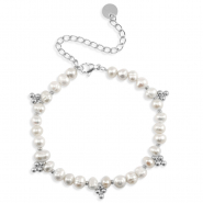 Stainless steel bracelets pearls Silver