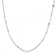 Stainless steel necklaces flower Silver