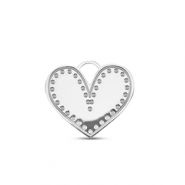 Stainless steel charms heart Silver