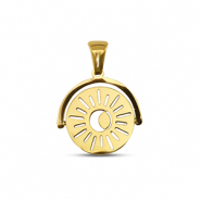 Stainless steel charms rotate sun Gold