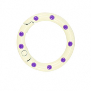 Colourful jewellery findings key chain ring Off White-Purple
