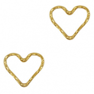 Stainless steel charms/connector heart Gold