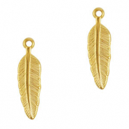Stainless steel charms feather Gold
