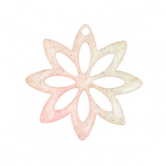 Resin pendants flower Light Pink