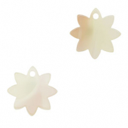 Resin pendants flower Beige