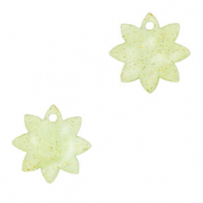Resin pendants flower Light Green